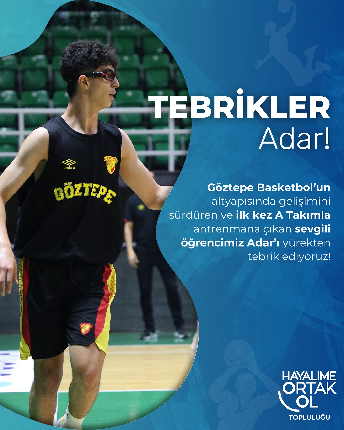 Sevgili öğrencimiz Adar Aydın, Göztepe Basketbol A Takımı’yla ilk antrenmanına çıktı! 💛❤️
2 yıldır Göztepe Basketbol’un altyapısında büyük bir özveriyle çalışan Adar, Batman’dan İzmir’e uzanan yolculuğunda; ailesinden uzakta, kulüp lojmanında yaşayarak hayallerinin peşinden cesaretle ilerliyor. Bugün yaşadığı bu gurur dolu an ise, hayalinden vazgeçmeden verdiği emeğin en anlamlı karşılığı oldu.
Hayalime Ortak Ol Topluluğu olarak Adar’ın hikayesine eşlik etmekten, attığı her adımda yanında durmaktan büyük gurur duyuyor; sevgili öğrencimize başarılarla dolu bir kariyer diliyoruz. Tebrikler Adar! 👏🏻💙
#HayalimeOrtakOl #DünyayıDeğiştir
